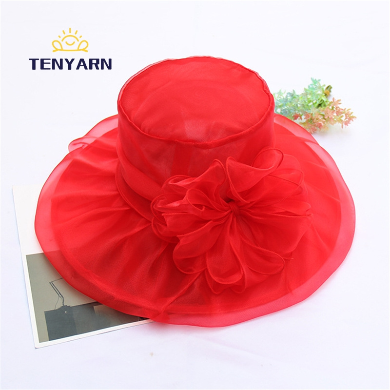 Tenyarn Women Kentucky Derby Dress Church Wedding Party Satin Ladies Church Hat Wholesale