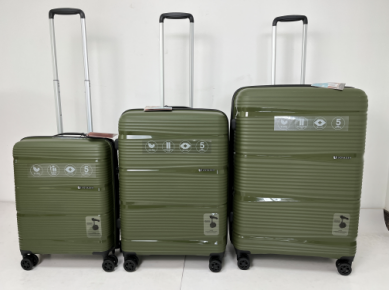 Custom PP Hardside 28 inch Luggage Suitcase Set of 3 pcs Carry on Luggage Travel Unisex Fashionable Long Style Spinner luggage