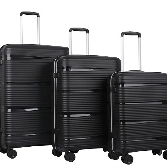 Custom PP Hardside 28 inch Luggage Suitcase Set of 3 pcs Carry on Luggage Travel Unisex Fashionable Long Style Spinner luggage