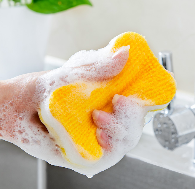 Hot selling dish washing scrubber OEM Non-woven scouring pad cleaning sponge for kitchen