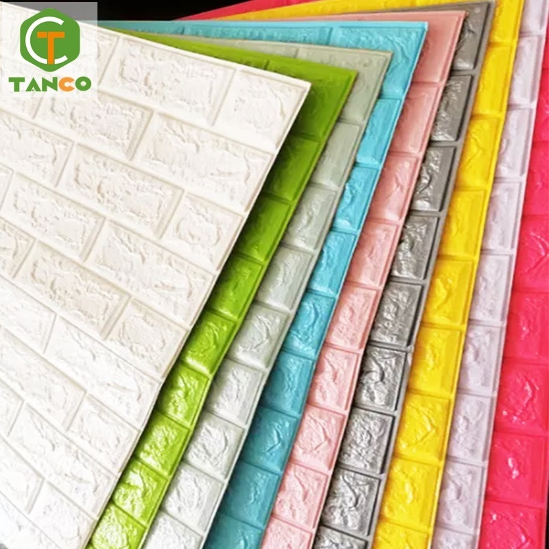 oil resistance Peel and stick pe foam wallpaper pegatinas de pared 3d Papel Tapiz Para Pared 3d brick wall papers panels