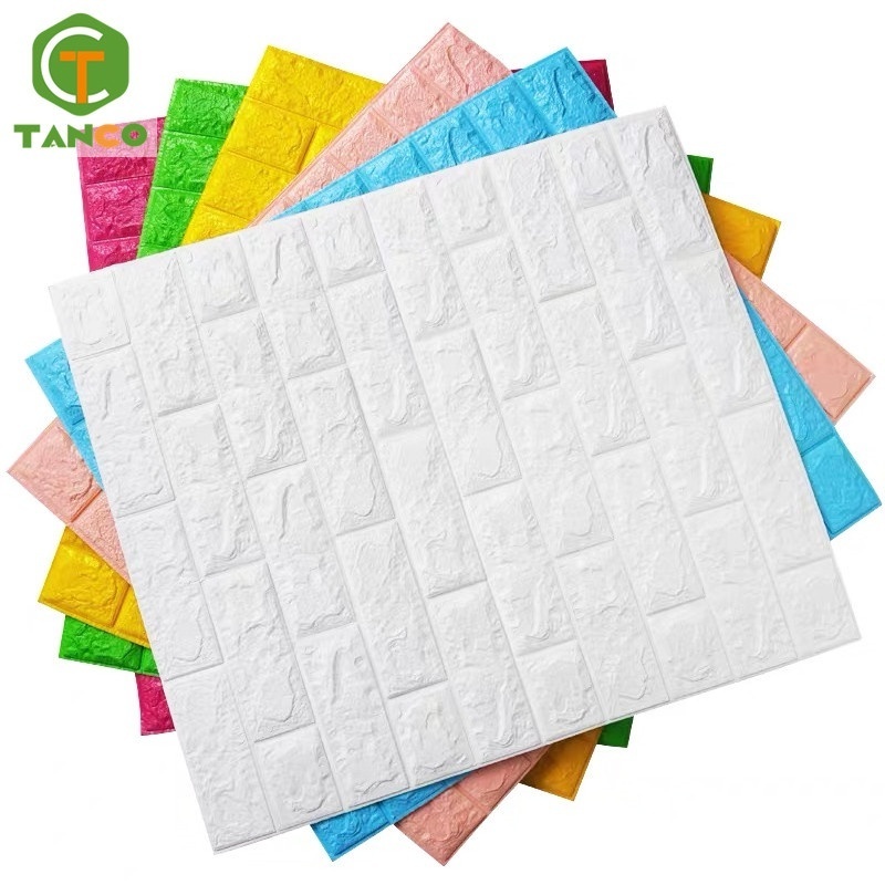 Waterproof white sticker XPE tiles brick foam 3d home decoration self adhesive wall paper panel kitchen wallpaper