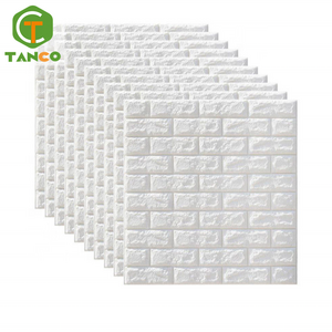 Cheap wall paper tiles for sale self adhesive foam brick wall sticker wholesale 3 d white coloring wallpaper home decoration