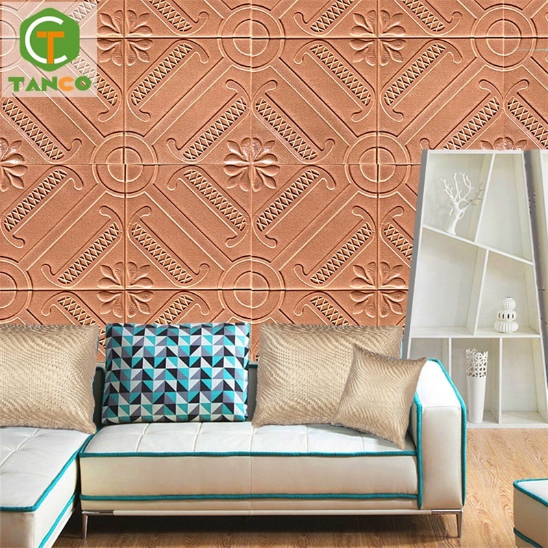 Decorative peel and stick backsplash espuma adhesivo design pe brick pared pink 3d sticker wallpaper foam wall paper