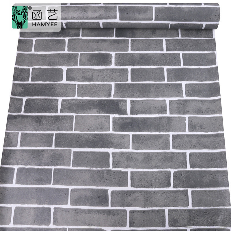 Bathroom 3d grey self adhesive wallpaper rolls waterproof pvc