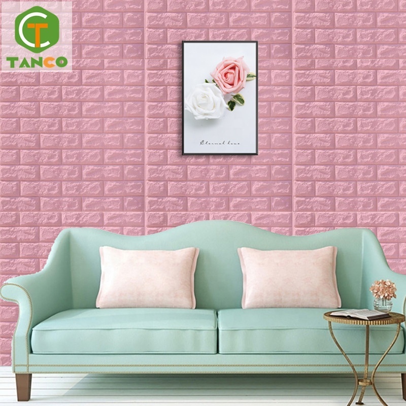 Cheap price vinyl wall papers brick wall stickers pvc peel and stick pegatinas de pared 3d foam wallpaper coating