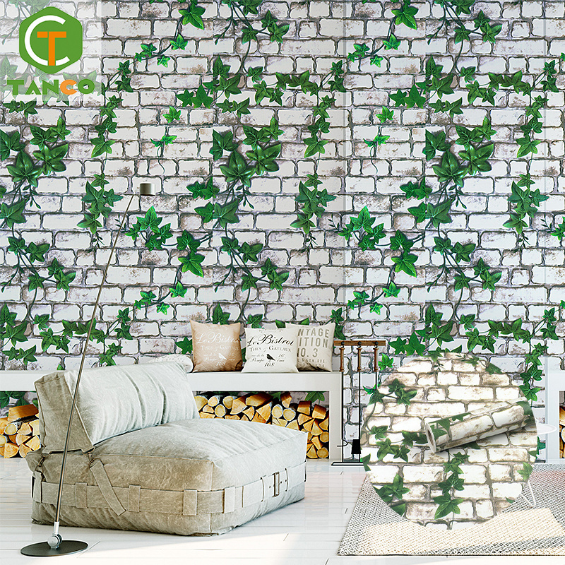 Hot selling wholesaler 45cm*10m peel and stick brick wallpaper rolls bedroom