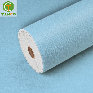 Wallpaper peel and stick 3d self adhesive wall foam wallpaper sky blue color