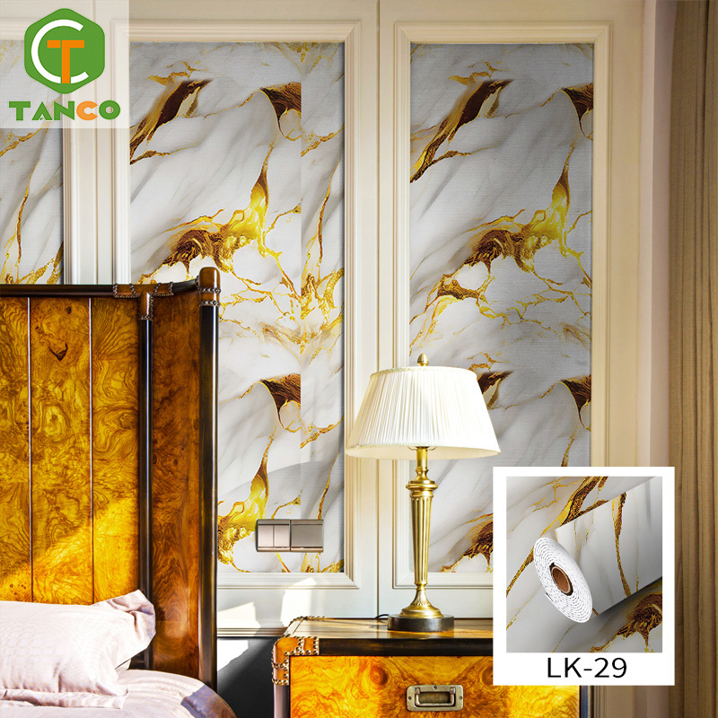 Hot selling high gloss marble peel and stick wallpaper 3d foam wallpaper in roll