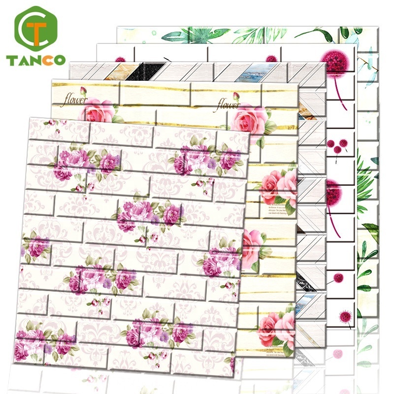 Designs sticker waterproof adesivo de parede 3d pe foam brick wallpaper self-adhesive papel tapiz 3d wall paper