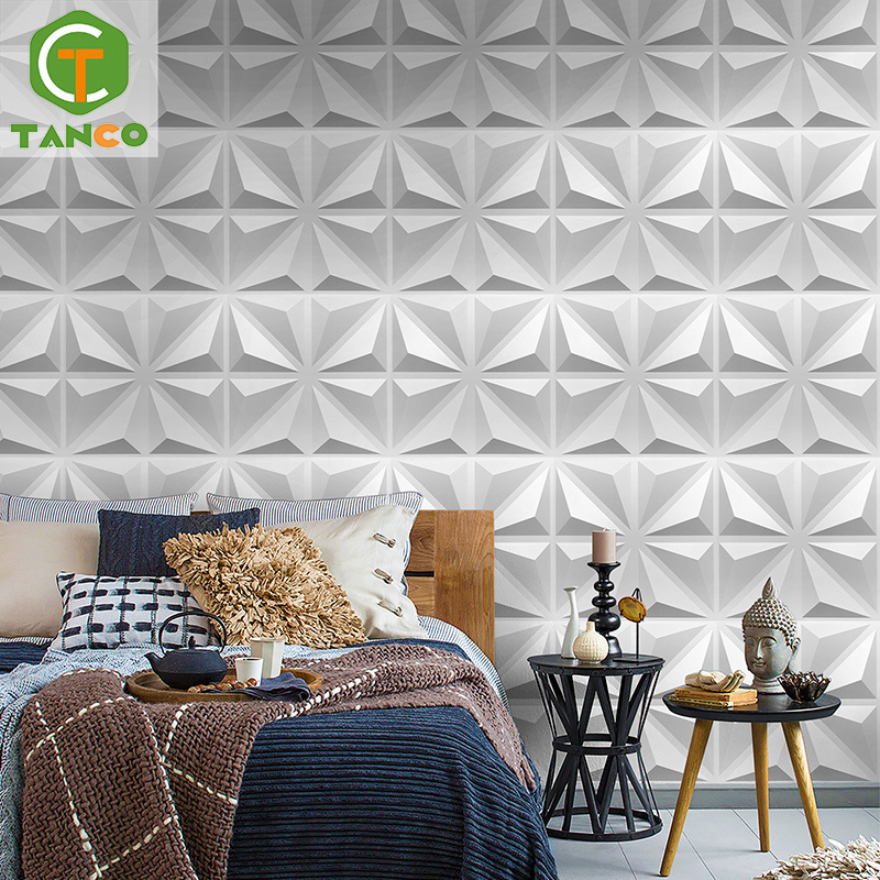 Wall covering decoration 3d wave wall panel black for interior decoration