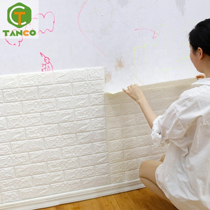 3D Brick Wall Stickers Self-adhesive Panel PE Wallpaper Peel Brick Wall Stickers Sofa Background Wall Decoration