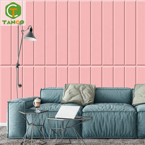 Custom self adhesive papel pared wall paper rolls colour home decor removable tiles brick 3D stripe pink wallpaper foam panel