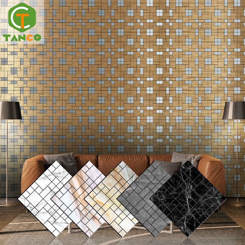 3D sticker wall tiles peel and stick metal mosaic backsplash stick on wall foma wallpaper