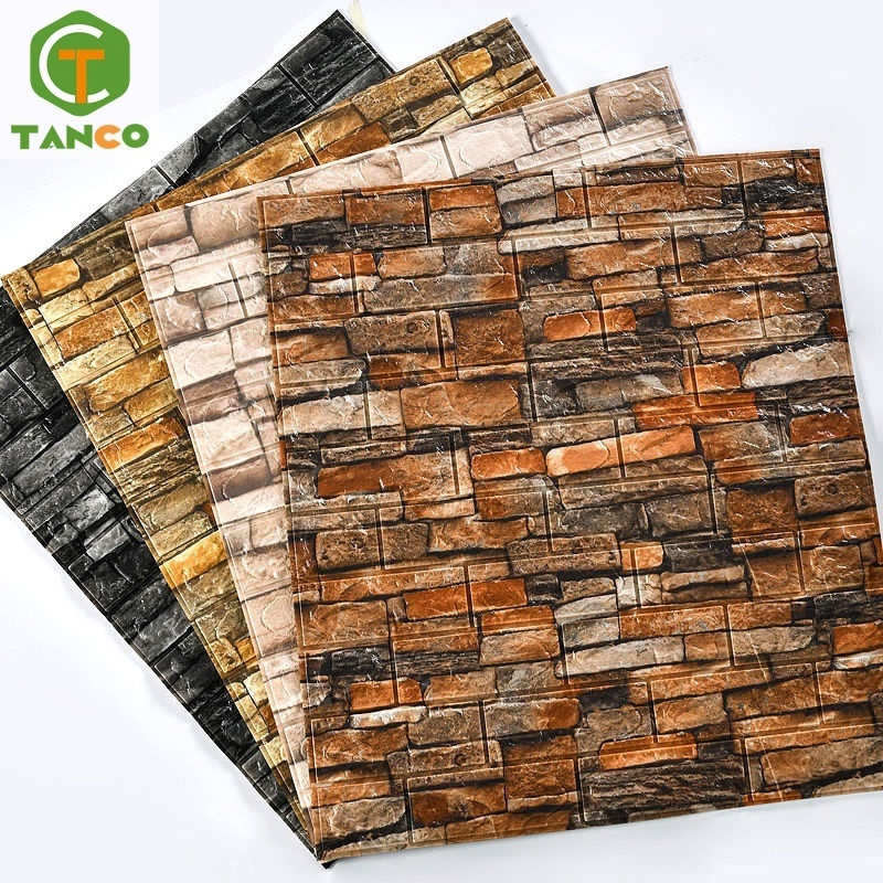 Best price home decor pe material self adhesive peel stick foam brick adesivo de parede 3d wall panels 3d wallpaper