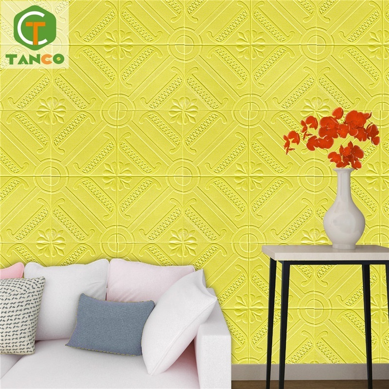 Decorative peel and stick backsplash espuma adhesivo design pe brick pared pink 3d sticker wallpaper foam wall paper