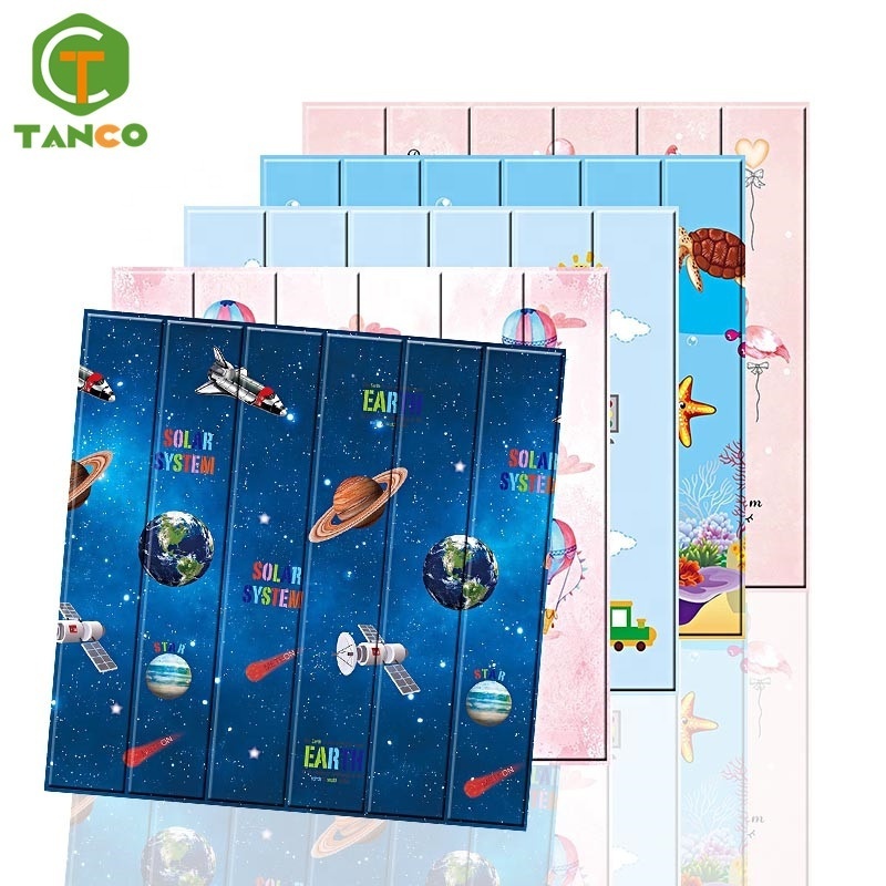 Bedroom self adhesive foam modern kids cute design sticker girls wallpaper 3d cartoon