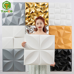 Wholesale eco-friendly pvc wallpaper easy to install diamond design pvc interior 3d wall panel/board