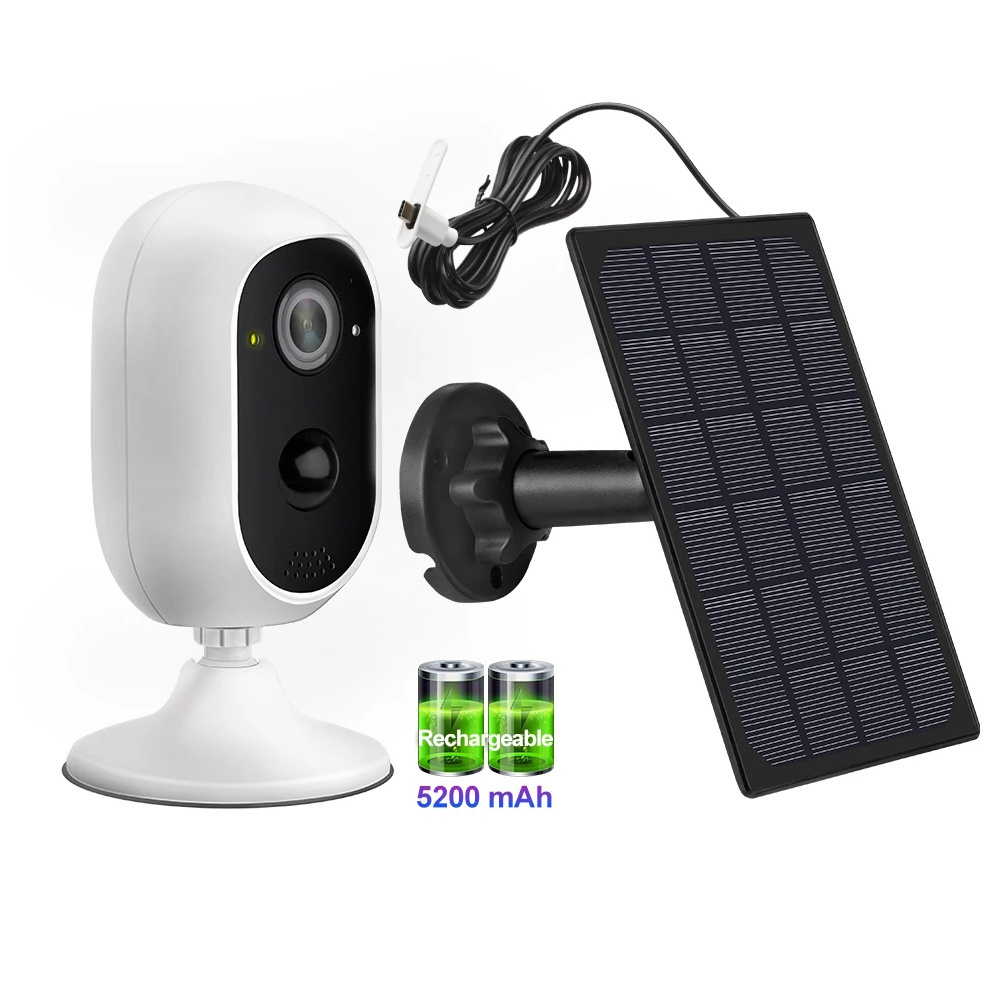 Smart Wireless Wide Angel HD 3mp Mini Wifi NVR Waterproof Solar Battery Powered Camera With Solar Panel