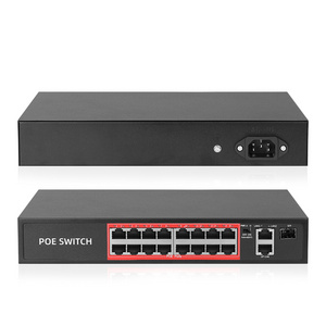 16 Port Network Poe Switch For Ip Nvr System IEEE 802.3af/at Poe Powered Switch