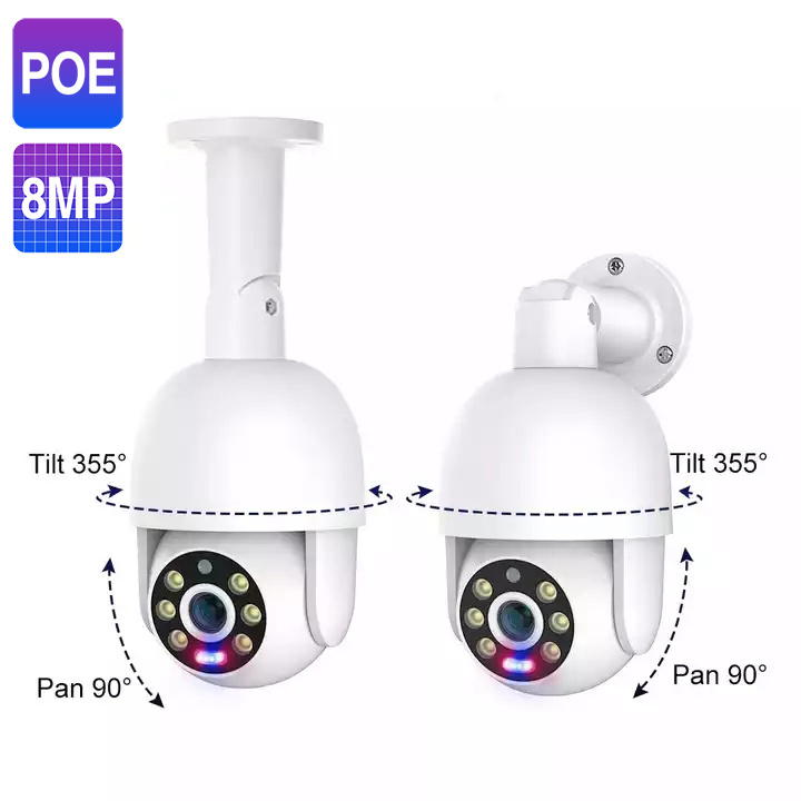 Auto Tracking poe ptz Outdoor Ip Camera 4k 8mp Ip poe Dome Camera Smart Light Two way Audio