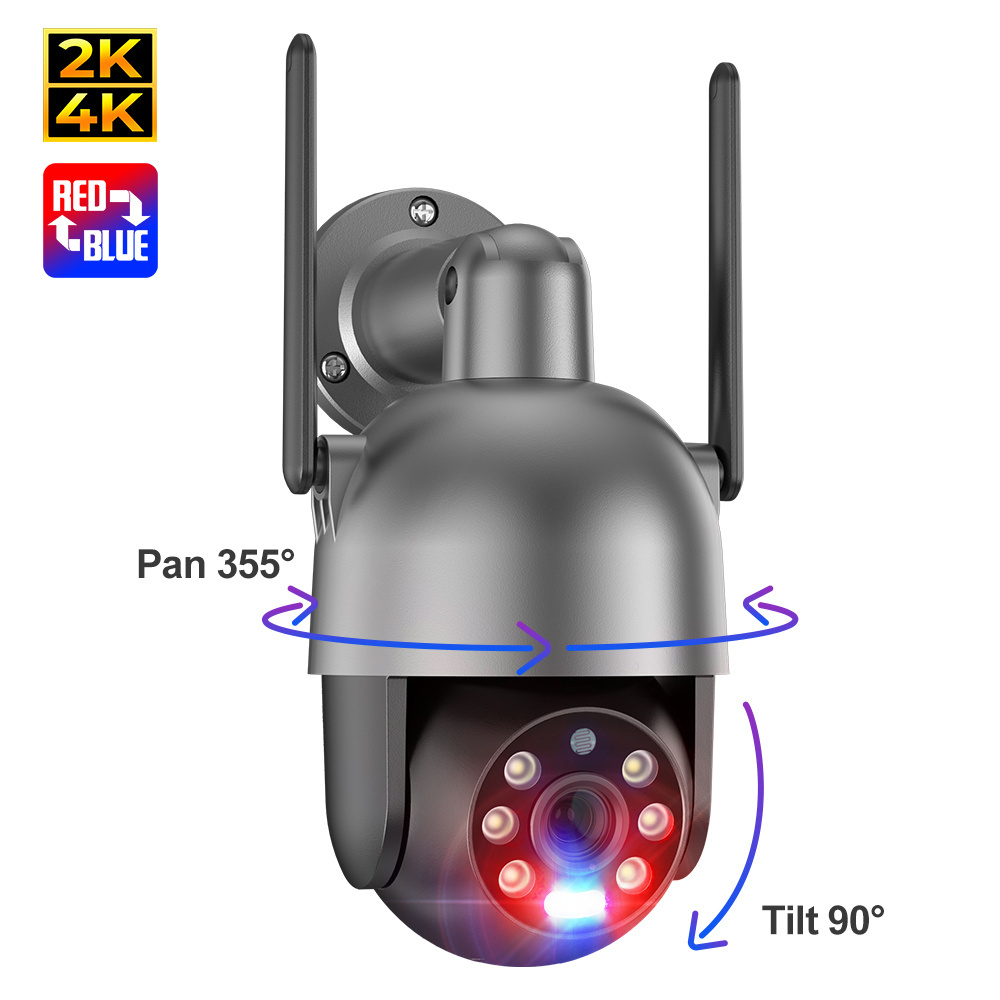 2022 New Design IP Camera 4K Wifi PTZ Camera 2K Outdoor Waterproof AI Auto Human Tracking