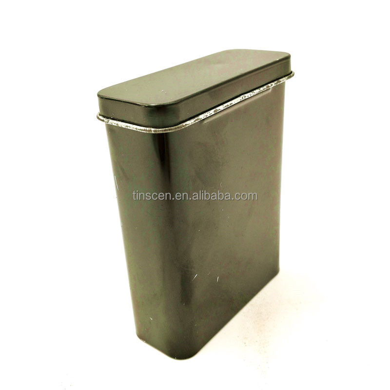 Rectangular cigarette metal packaging tin box with hinge