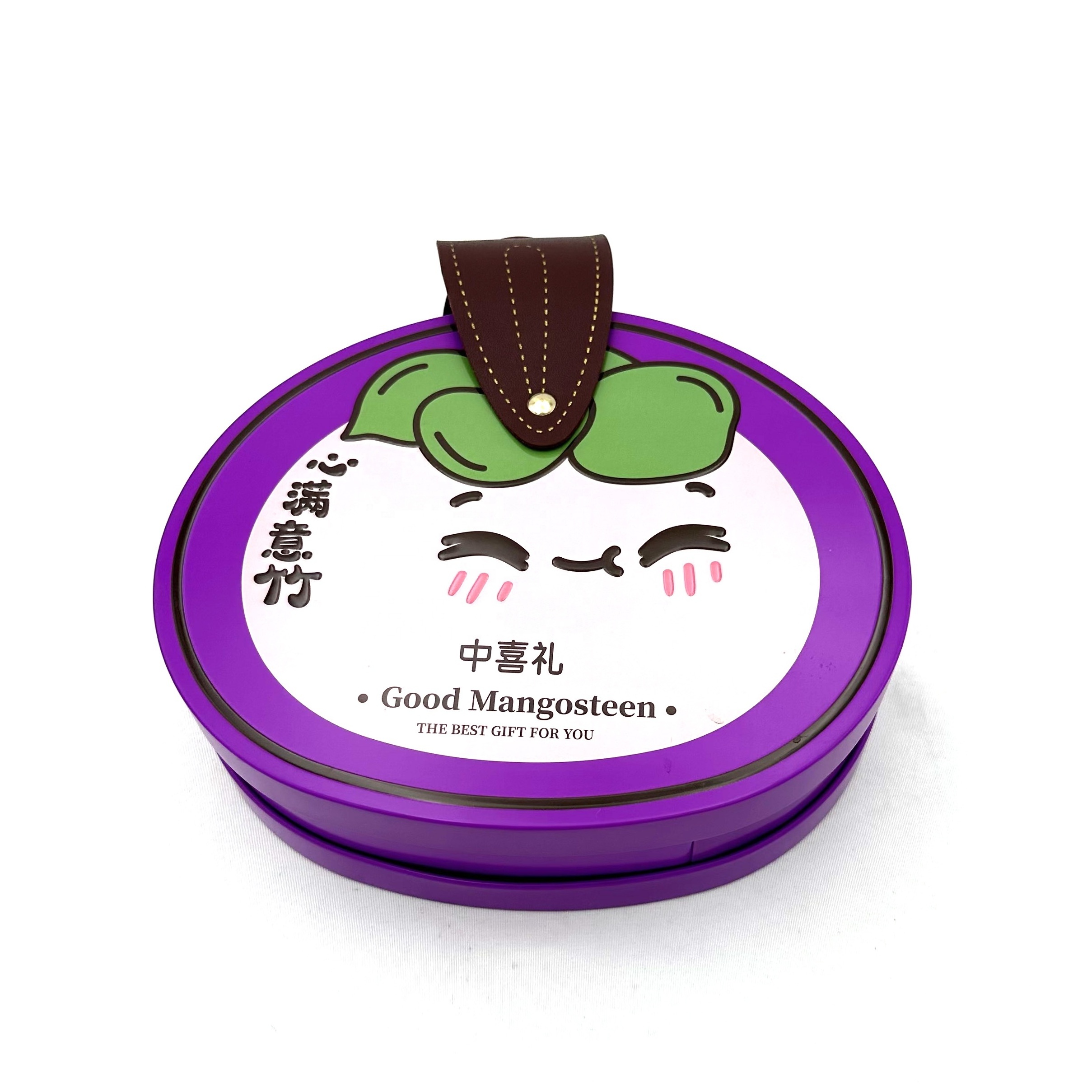 Hot selling cute tomato shaped metal tin box wholesale candy gift packaging tin box with leather hand in hand suitcase