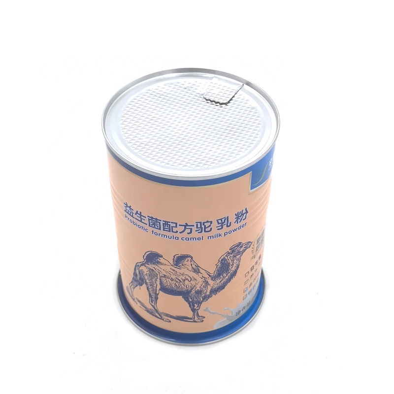 Tinplate Welded Round Metal Tin Can with Aluminum Foil Food Safety Grade Probiotic Formula Camel Milk Powder Empty Tin Can