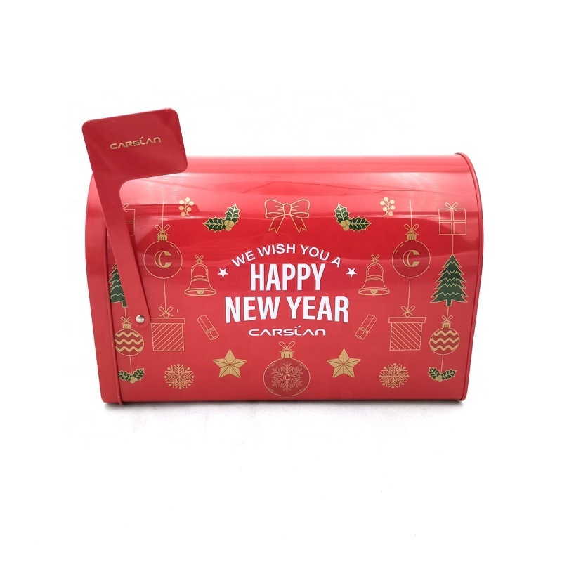 Customized cute mailbox tin cans Christmas mailbox gifts tin boxes  cosmetics chocolate biscuit packaging boxes