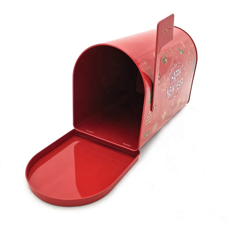 Customized cute mailbox tin cans Christmas mailbox gifts tin boxes  cosmetics chocolate biscuit packaging boxes