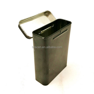 Rectangular cigarette metal packaging tin box with hinge