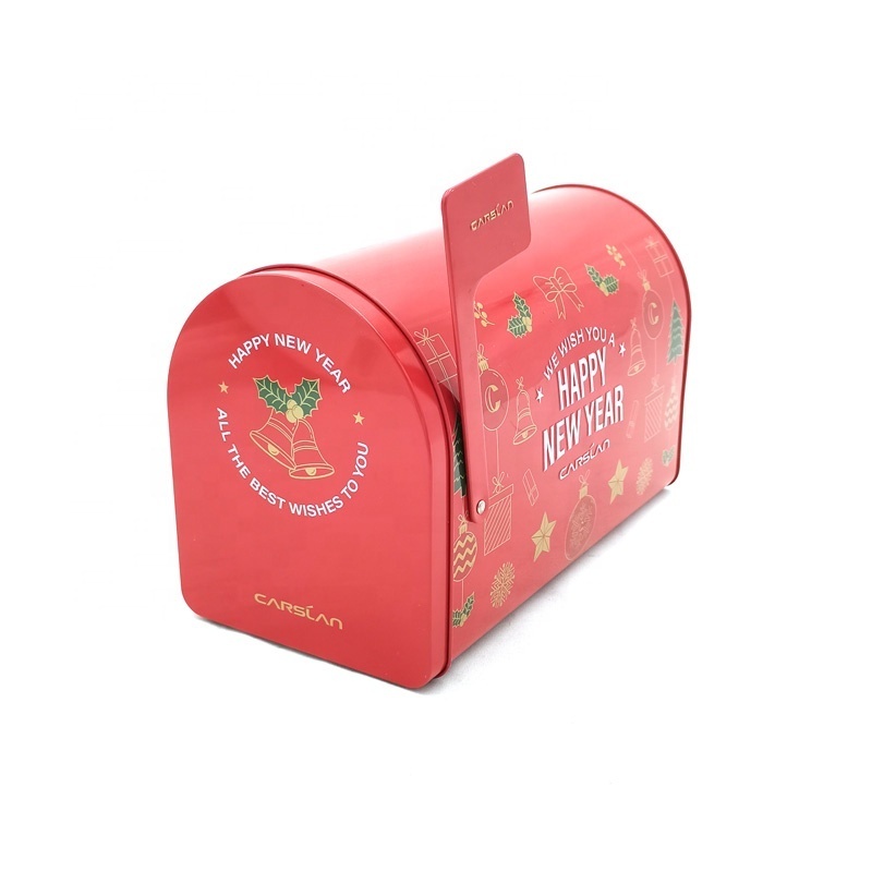 Customized cute mailbox tin cans Christmas mailbox gifts tin boxes  cosmetics chocolate biscuit packaging boxes