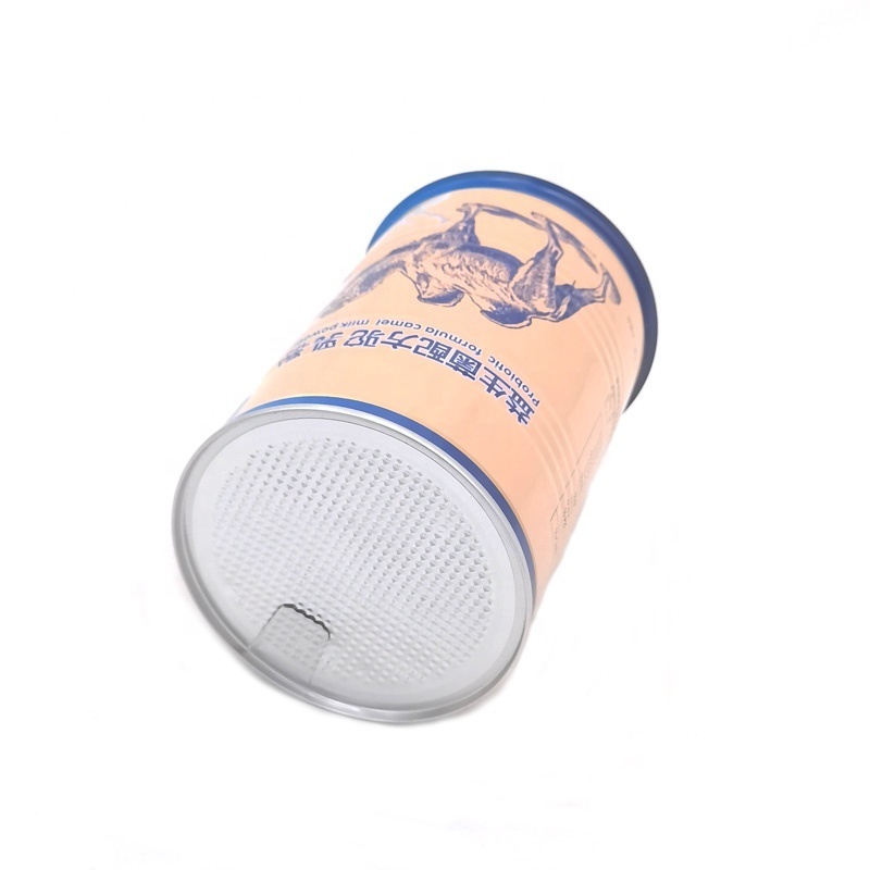 Tinplate Welded Round Metal Tin Can with Aluminum Foil Food Safety Grade Probiotic Formula Camel Milk Powder Empty Tin Can