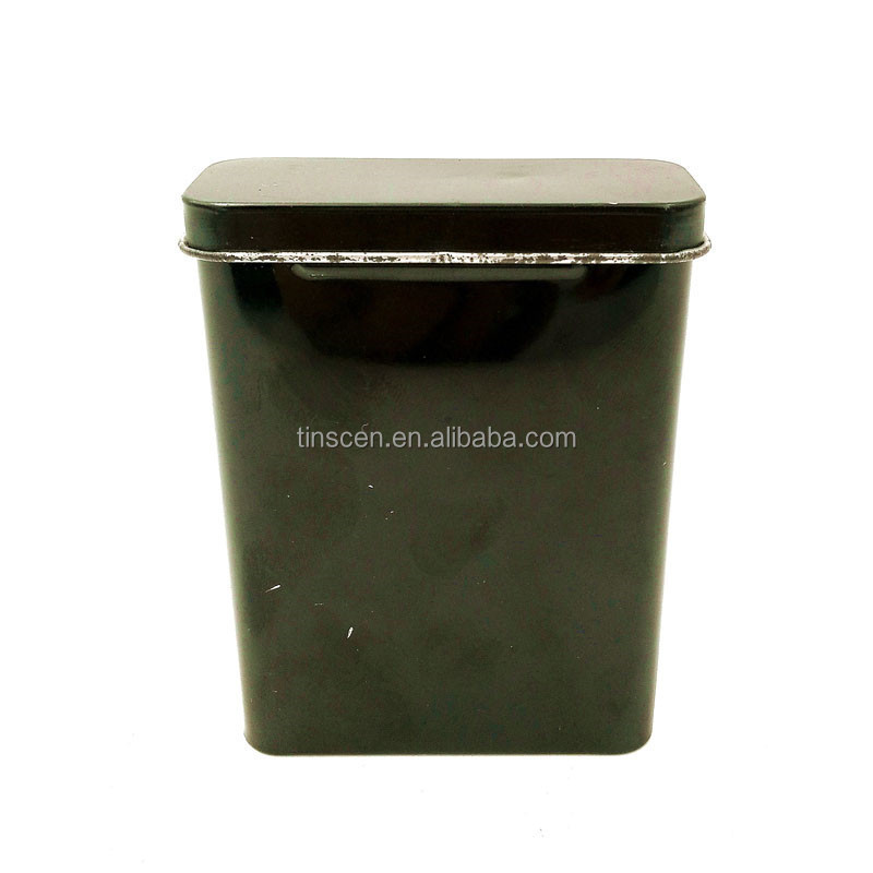 Rectangular cigarette metal packaging tin box with hinge