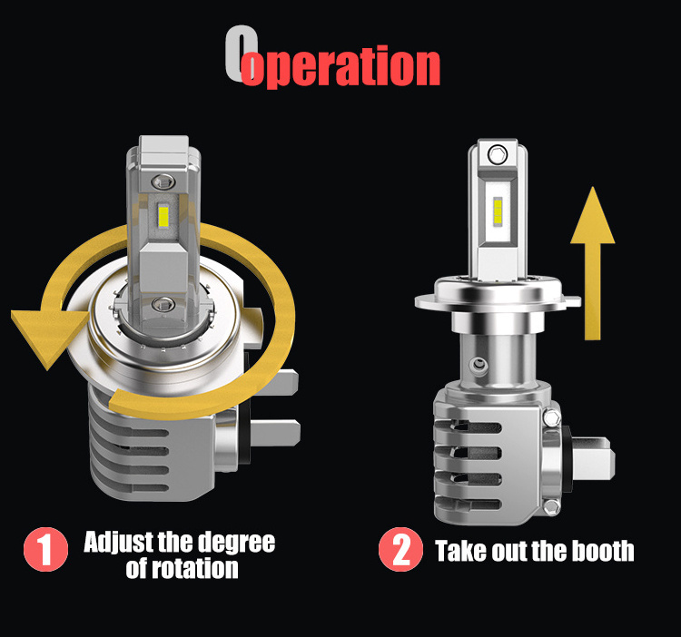 China Good free laser logo led bulb h7 headlight all in one led light h11 h8 h9 9005 9006 9012 5202 led lighting