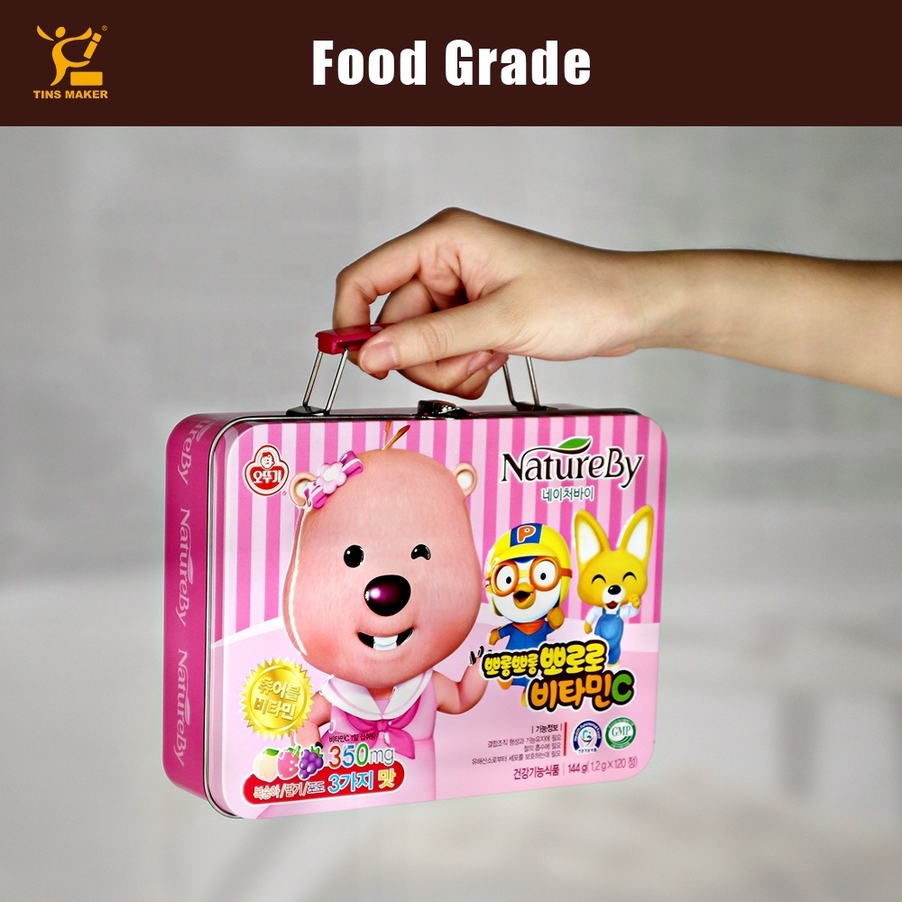 Tinsmaker Food Custom Candy Packaging Tinplate UV Coating Hello Kitty and Friends Bags Coconut Candy tin