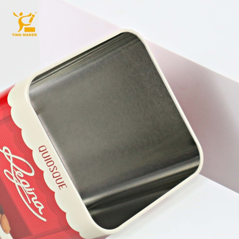 Sweet Candy Tinplate Box Embossed Recyclable Gift Chocolate Sugar Craft Snack Milk Packing Metal Can Tin