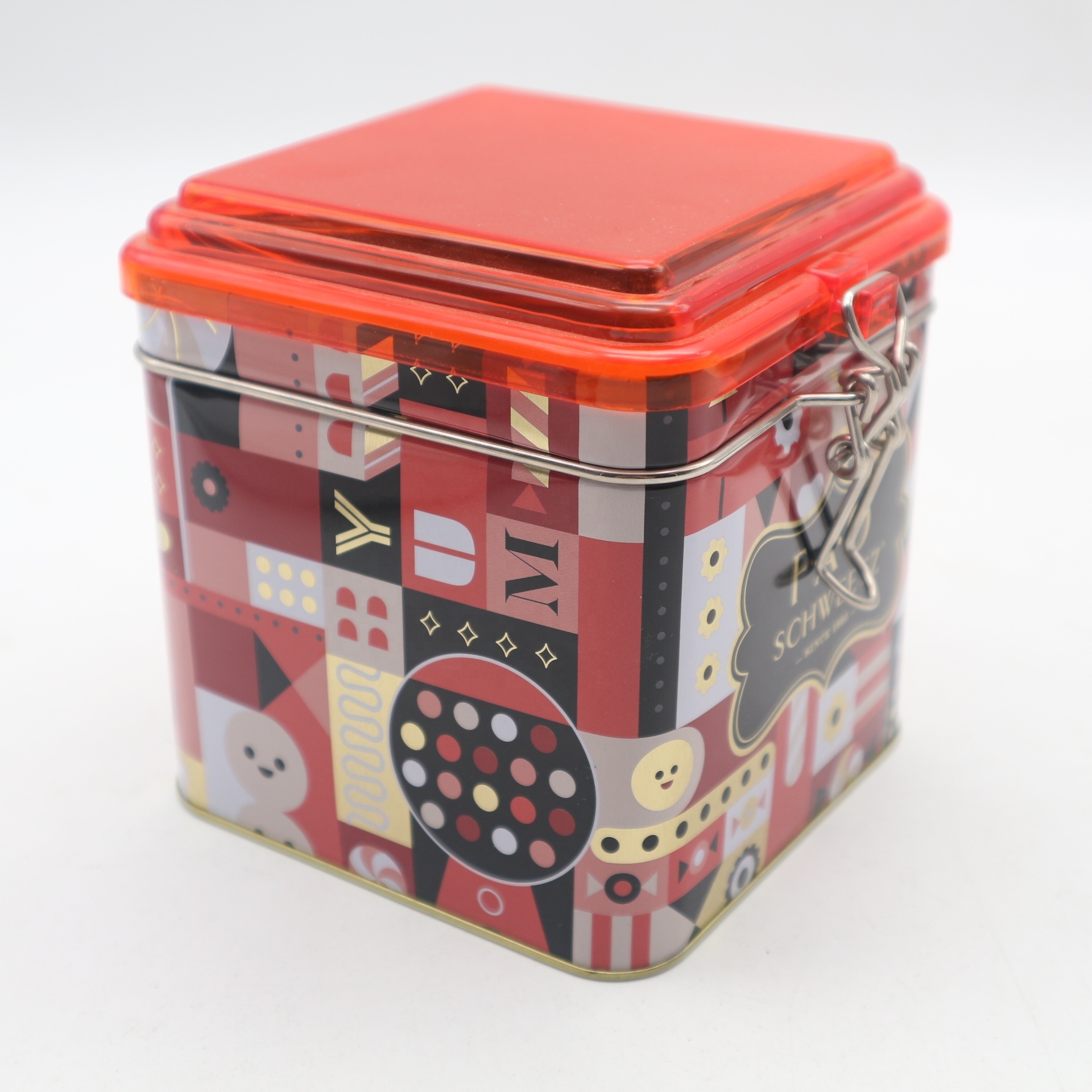 Square Container  Tin Box Tea Caddy Food Tea Packaging Metal Candy Tin Can