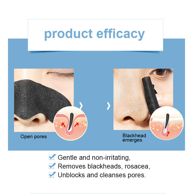 Private Label Black Head Nasal Patch To Remove Blackhead Acne Nasal Membrane Bamboo Charcoal Nose Mask Strip