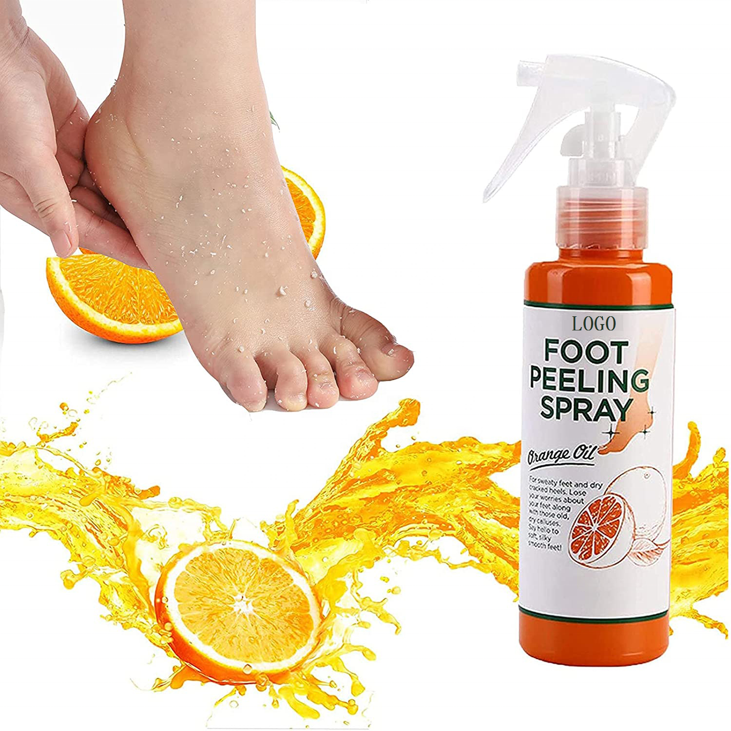 Private Label EKBER Dark Skin Care Remove Dead Skin Exfoliating Product Foot Peeling Spray For Baby Soft Feet