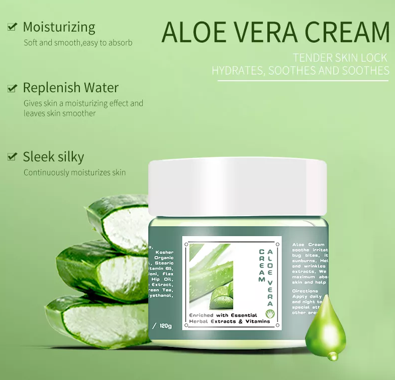 EKBER Vegan Fragrance Free Aloe Vera Cream Face Firming Moisturizing Anti Aging Wrinkles Removal Skin UVA Repair Hydro Cream