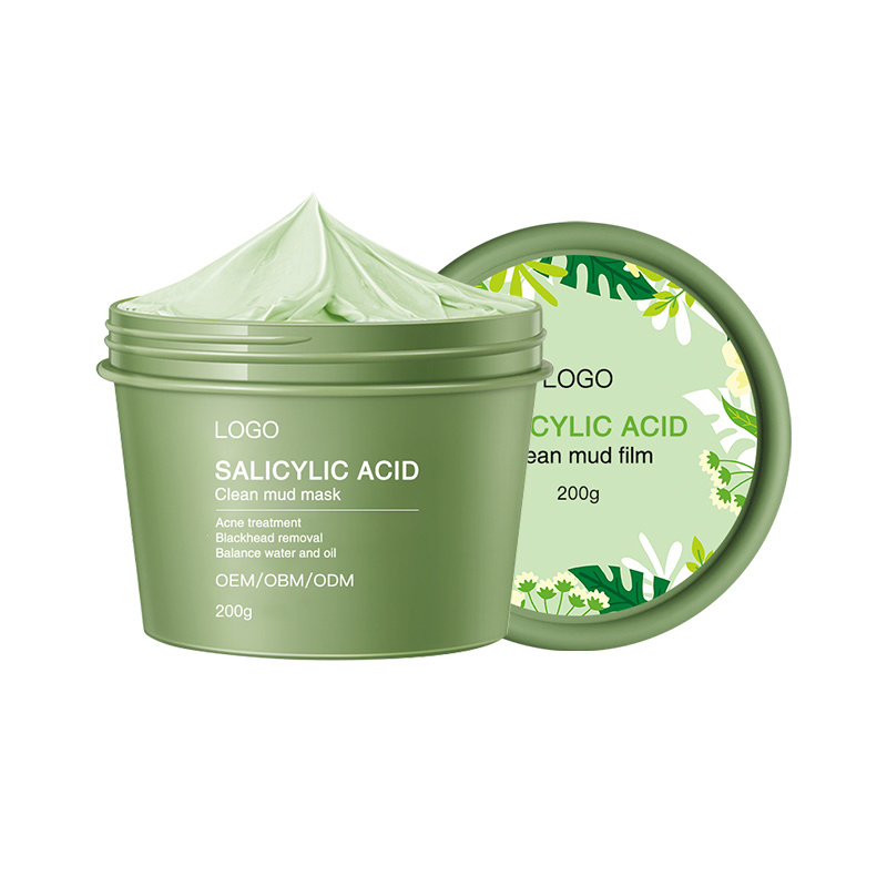 Private Logo Deep Cleansing Acne Pore Blackhead Face Oil Control Green Tea Purifying Mud Mask Clay Mask