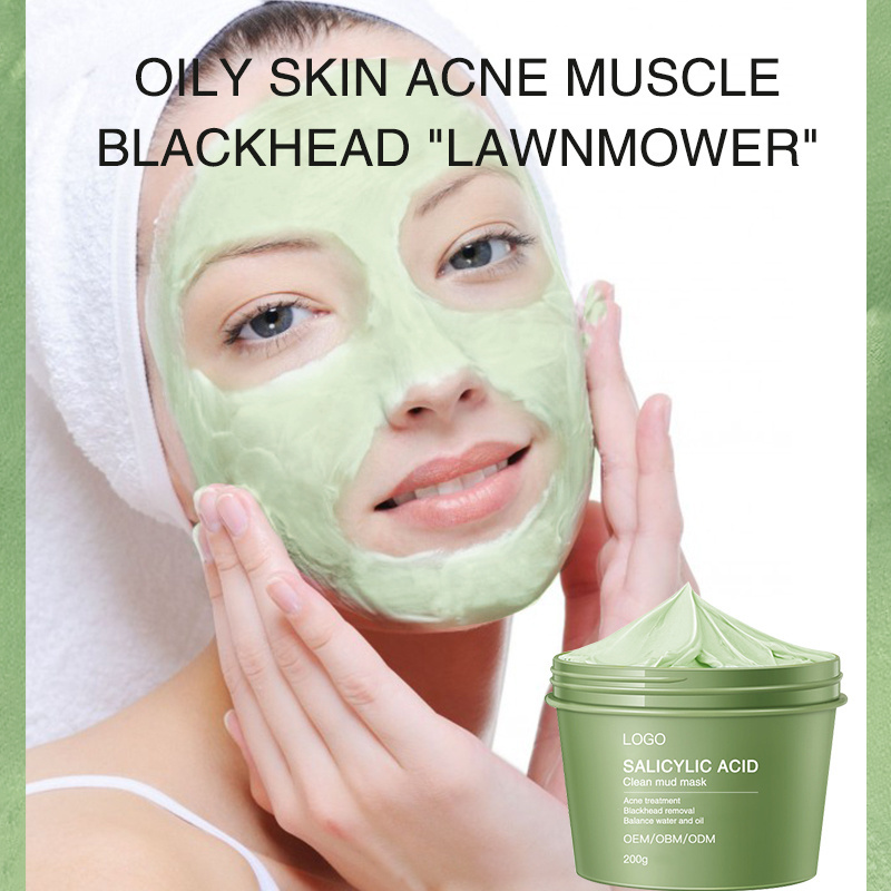 Private Logo Deep Cleansing Acne Pore Blackhead Face Oil Control Green Tea Purifying Mud Mask Clay Mask