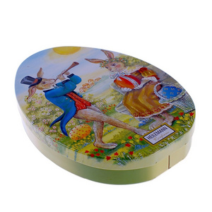 Hot sale metal decoration easter eggs oval shaped gift tin box