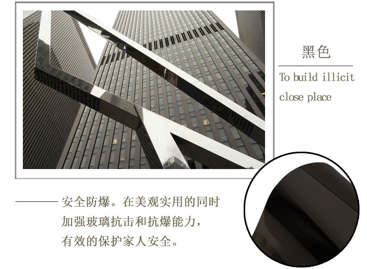 Hot selling Reflective Mirror Building Film 1.52*30m vlt 5% black silver metallic heat reject uv99 glass wall sticker