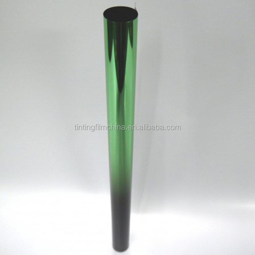 20inch*200ft two tone gradation UV rejection green&silver color Magic Window tint Film for car/building sticker