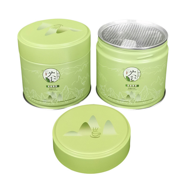 Airtight Food Grade 30g 50g 100g Matcha Tin Can Green Tea Powder Tin Container with Screw Lid