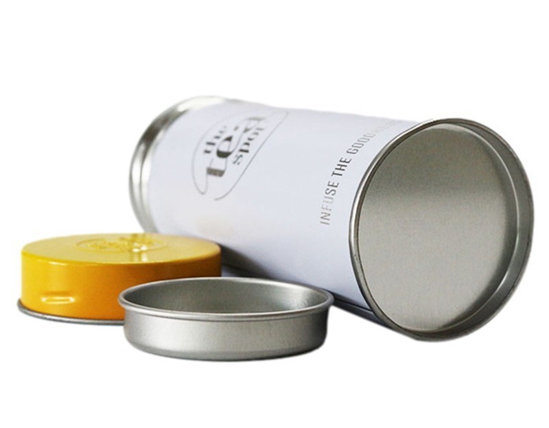 Custom design high quality tea spot air tight tall slim tea tin can with screw out lid and plug inner lid double lids tea can