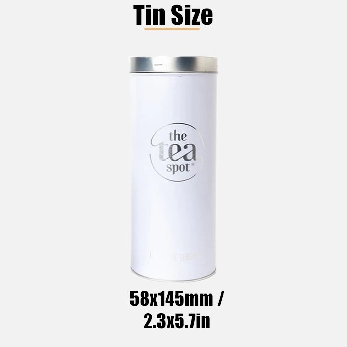 Custom design high quality tea spot air tight tall slim tea tin can with screw out lid and plug inner lid double lids tea can